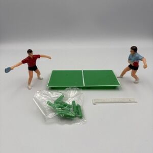 Vintage Table Tennis Players Cake Topper‎ Ping Pong Figures #573 Hong Kong